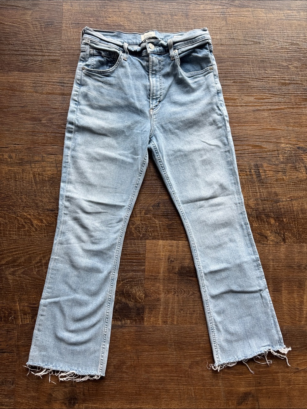 Citizens Of Humanity Isola Light Blue Boot Cut Jeans with Raw Hem